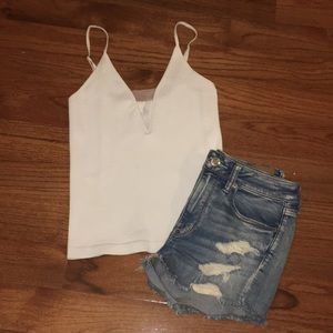 Free people white illusion tank